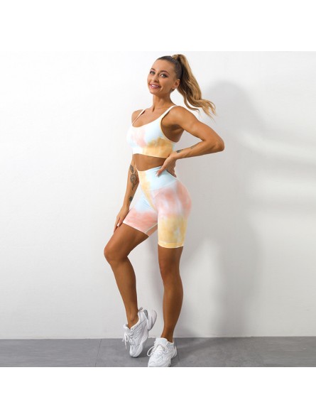 Tie dye fitness outfit Rida-Style SprintStyle yellow