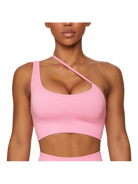 Seamless slant shoulder bra Rida-Style FlexFlow pink
